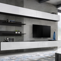 Meblościanka I1 Czarny / Biały Połysk FLY CZARNY / BIAŁY POŁYSK Podstawowe