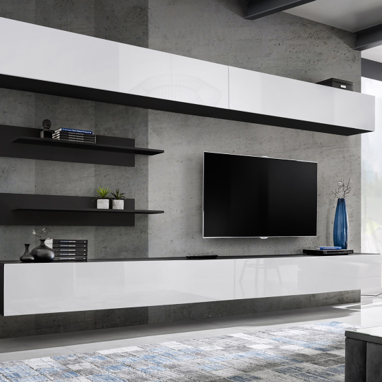 Meblościanka I1 Czarny / Biały Połysk FLY CZARNY / BIAŁY POŁYSK Podstawowe