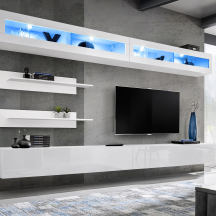 Meblościanka z oświetleniem I2 Biały / Biały Połysk FLY BIAŁY / BIAŁY POŁYSK Podstawowe