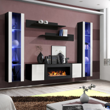 Meblościanka z oświetleniem M2 Czarny / Biały Połysk FLY CZARNY / BIAŁY POŁYSK Podstawowe