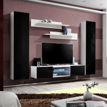 Meblościanka O1 Biały / Czarny Połysk FLY BIAŁY / CZARNY POŁYSK Podstawowe