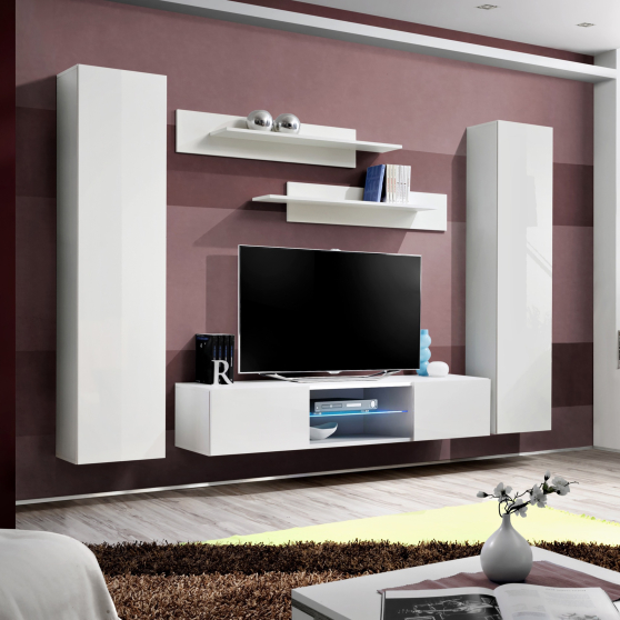 Meblościanka O1 Biały / Biały Połysk FLY BIAŁY / BIAŁY POŁYSK Podstawowe