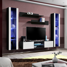 Meblościanka z oświetleniem O2 Czarny / Biały Połysk FLY CZARNY / BIAŁY POŁYSK Podstawowe