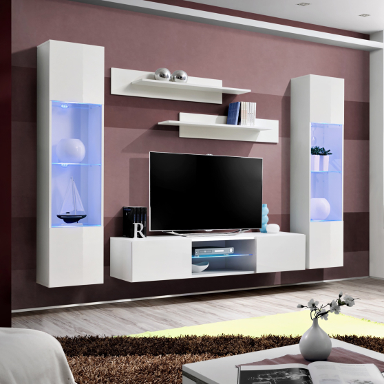 Meblościanka z oświetleniem O3 Biały / Biały Połysk FLY BIAŁY / BIAŁY POŁYSK Podstawowe