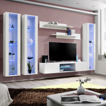 Meblościanka z oświetleniem P2 Biały / Biały Połysk FLY BIAŁY / BIAŁY POŁYSK Podstawowe