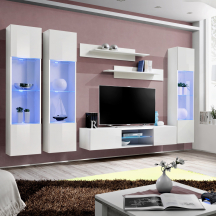 Meblościanka z oświetleniem P3 Biały / Biały Połysk FLY BIAŁY / BIAŁY POŁYSK Podstawowe