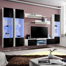 Meblościanka z oświetleniem P3 Biały / Czarny Połysk FLY BIAŁY / CZARNY POŁYSK Podstawowe