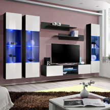 Meblościanka z oświetleniem P3 Czarny / Biały Połysk FLY CZARNY / BIAŁY POŁYSK Podstawowe