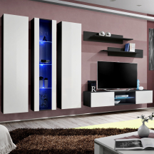 Meblościanka z oświetleniem P4 Czarny / Biały Połysk FLY CZARNY / BIAŁY POŁYSK Podstawowe