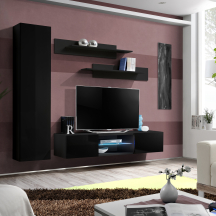 Meblościanka z oświetleniem R1 Czarny / Czarny Połysk FLY CZARNY / CZARNY POŁYSK Podstawowe