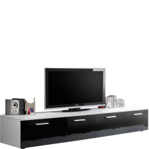 Szafka RTV DUO Biały Mat / Czarny Połysk Podstawowe