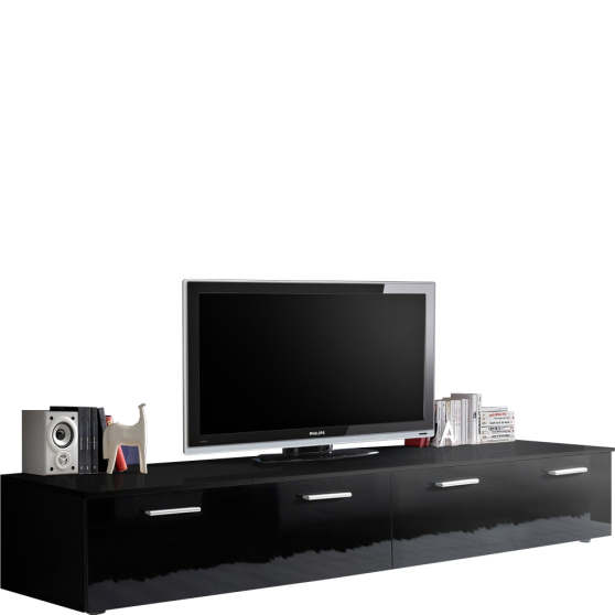 Szafka RTV DUO Czarny Mat / Czarny Połysk Podstawowe