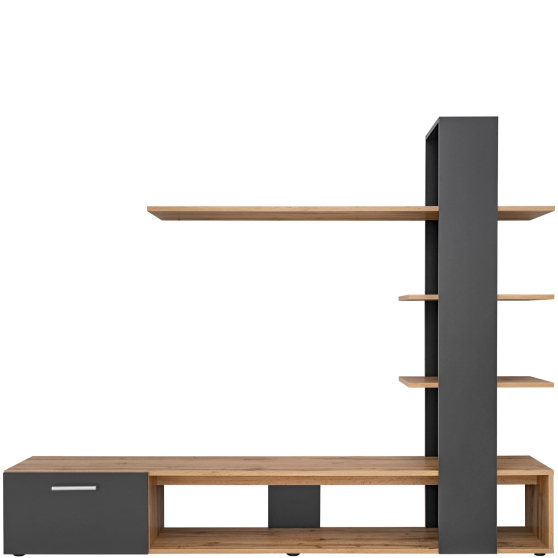 Meblościanka ECO Dąb Wotan / Czarny Podstawowe