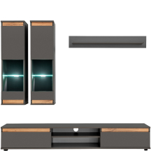 Meblościanka MODO Antracyt / Dąb Wotan Podstawowe