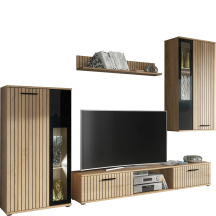 Meblościanka WOW Hickory Jackson / Czarne szkło Podstawowe