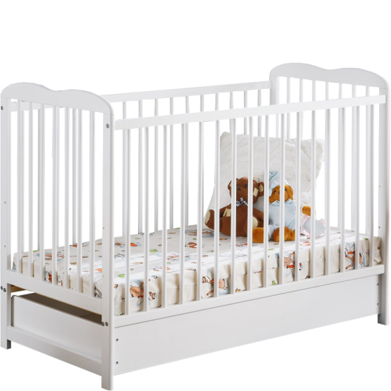 Łóżeczko niemowlęce ALA II Plus z materacem i szufladą Podstawowe