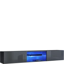 Szafka RTV 3 z oświetleniem Grafit Mat / Grafit Połysk SWITCH GRAFIT Podstawowe