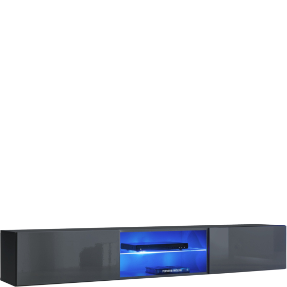 Szafka RTV 3 z oświetleniem Grafit Mat / Grafit Połysk SWITCH GRAFIT Podstawowe