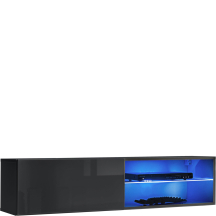 Szafka RTV 4 z oświetleniem Grafit Mat / Grafit Połysk SWITCH GRAFIT Podstawowe