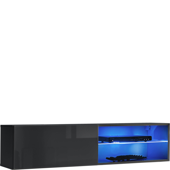 Szafka RTV 4 z oświetleniem Grafit Mat / Grafit Połysk SWITCH GRAFIT Podstawowe