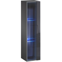 Witryna wisząca wysoka WW 2 z oświetleniem Grafit Mat / Grafit Połysk SWITCH GRAFIT Podstawowe