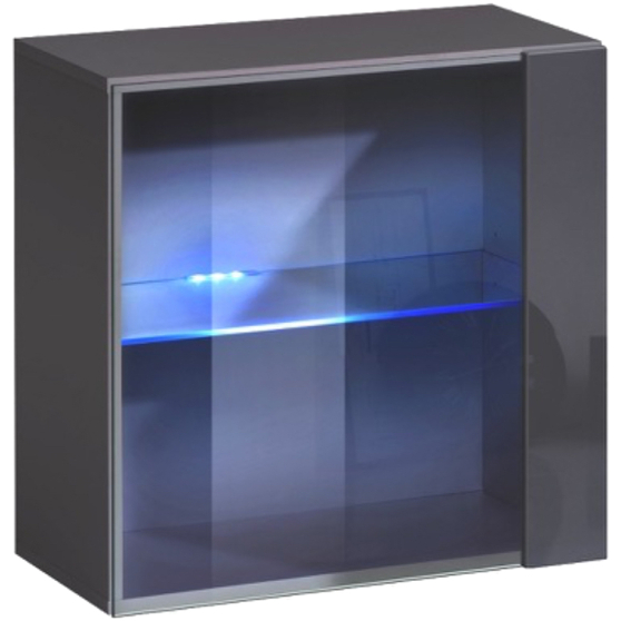 Witryna wisząca WW 3 z oświetleniem Grafit Mat / Grafit Połysk SWITCH GRAFIT Podstawowe