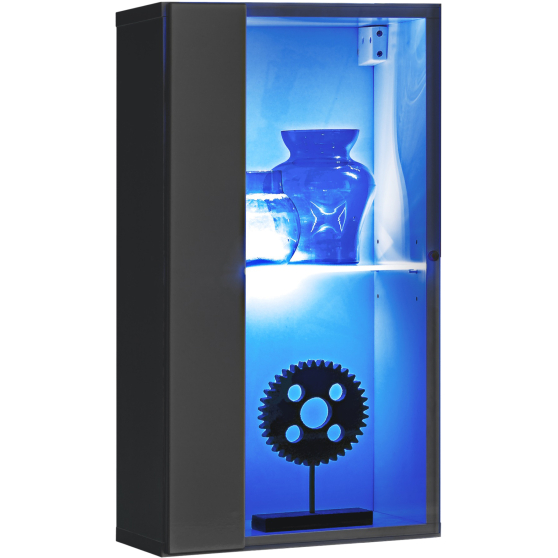 Witryna wisząca WW 4 z oświetleniem Grafit Mat / Grafit Połysk SWITCH GRAFIT Podstawowe