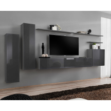 Meblościanka SWITCH SW 1 Grafit Mat / Grafit Połysk SWITCH GRAFIT Podstawowe