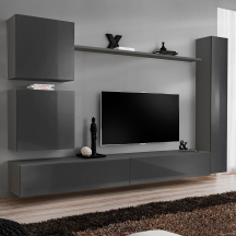 Meblościanka SWITCH SW 8 Grafit Mat / Grafit Połysk SWITCH GRAFIT Podstawowe