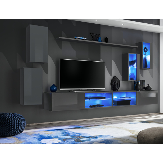 Meblościanka SWITCH SW 25 Grafit Mat / Grafit Połysk SWITCH GRAFIT Podstawowe