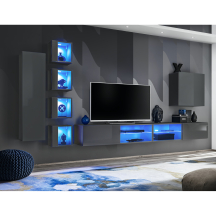 Meblościanka SWITCH SW 26 Grafit Mat / Grafit Połysk SWITCH GRAFIT Podstawowe