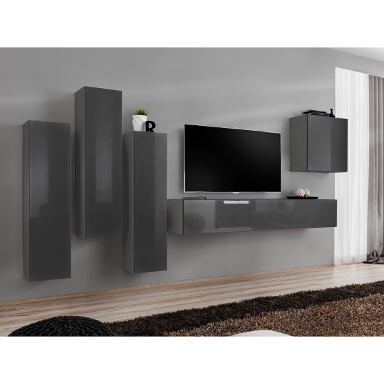 Meblościanka SWITCH SW 3 Grafit Mat / Grafit Połysk SWITCH GRAFIT Podstawowe