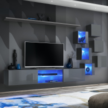 Meblościanka SWITCH SW 21 Grafit Mat / Grafit Połysk SWITCH GRAFIT Podstawowe