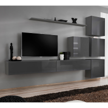 Meblościanka SWITCH SW 9 Grafit Mat / Grafit Połysk SWITCH GRAFIT Podstawowe