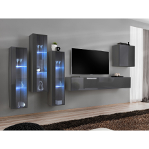 Meblościanka SWITCH SW 13 Grafit Mat / Grafit Połysk SWITCH GRAFIT Podstawowe