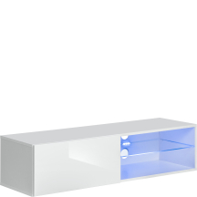 Szafka RTV 4 z oświetleniem Biały / Biały Połysk SWITCH BIAŁY Podstawowe