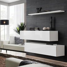 Zestaw dwóch szafek RTV SB2 Biały / Biały Połysk SWITCH BIAŁY Podstawowe