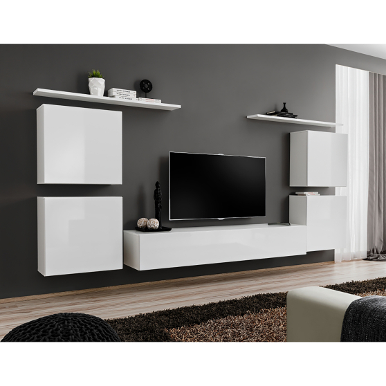 Meblościanka SWITCH SW 4 Biały / Biały Połysk SWITCH BIAŁY Podstawowe