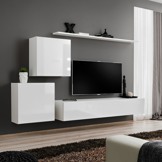 Meblościanka SWITCH SW 5 Biały / Biały Połysk SWITCH BIAŁY Podstawowe