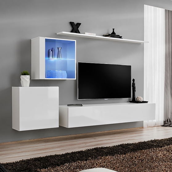 Meblościanka SWITCH SW 15 Biały / Biały Połysk SWITCH BIAŁY Podstawowe