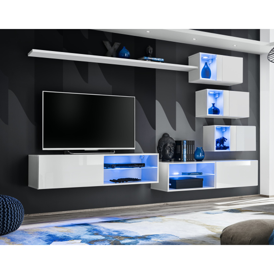 Meblościanka SWITCH SW 24 Biały / Biały Połysk SWITCH BIAŁY Podstawowe