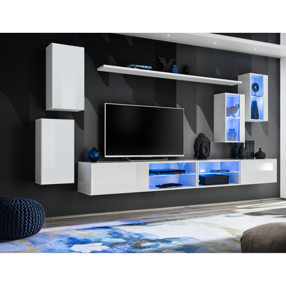 Meblościanka SWITCH SW 25 Biały / Biały Połysk SWITCH BIAŁY Podstawowe