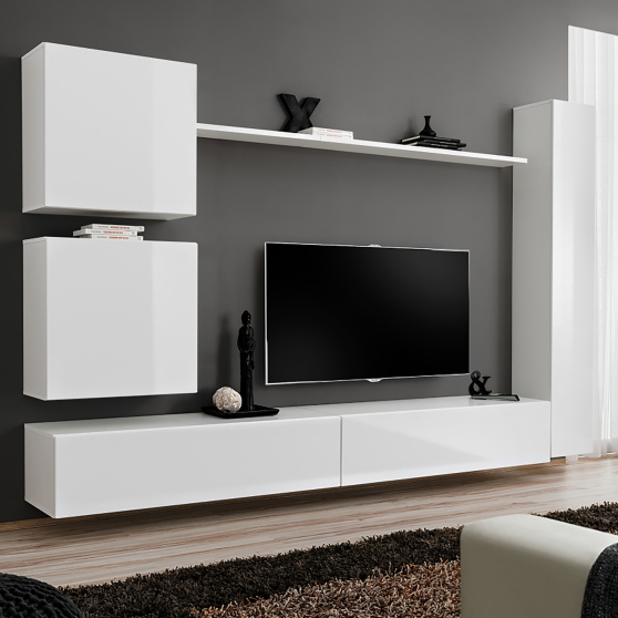 Meblościanka SWITCH SW 8 Biały / Biały Połysk SWITCH BIAŁY Podstawowe