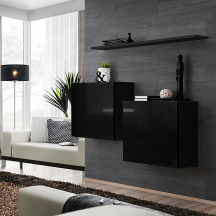 Zestaw dwóch komód SB1 Czarny / Czarny Połysk SWITCH CZARNY Podstawowe