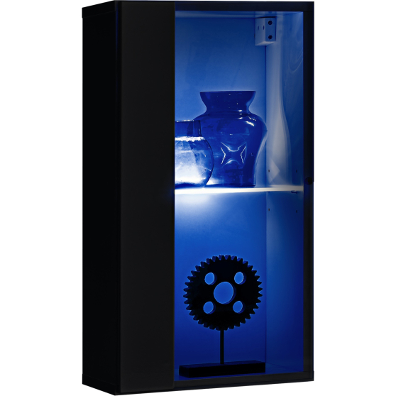 Witryna wisząca WW 4 z oświetleniem Czarny / Czarny Połysk SWITCH CZARNY Podstawowe