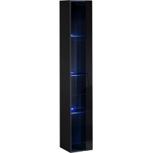 Witryna wisząca wysoka WW 1 z oświetleniem Czarny / Czarny Połysk SWITCH CZARNY Podstawowe