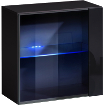 Witryna wisząca WW 3 z oświetleniem Czarny / Czarny Połysk SWITCH CZARNY Podstawowe