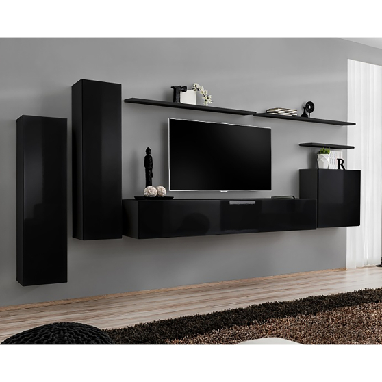 Meblościanka SWITCH SW 1 Czarny / Czarny Połysk SWITCH CZARNY Podstawowe