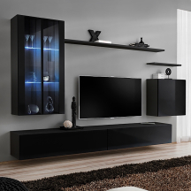 Meblościanka SWITCH SW 12 Czarny / Czarny Połysk SWITCH CZARNY Podstawowe