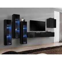 Meblościanka SWITCH SW 13 Czarny / Czarny Połysk SWITCH CZARNY Podstawowe